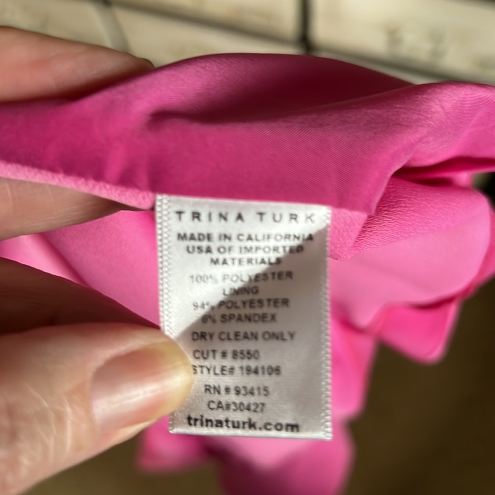 Trina Turk Pink Tank Camisole Vneck with Drape Open back - Picture 3 of 7